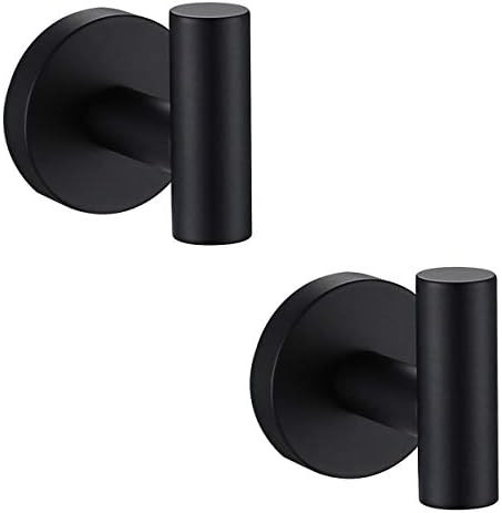 [2 Pack] Single Towel Hooks Bathroom, Matte Black Coat Hook, Bathroom Hardware Accessories, Robe ... | Amazon (US)