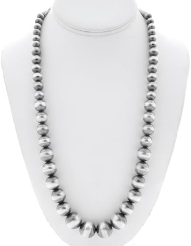 Alltribes Navajo Sterling Desert Pearl Graduated Bead Necklace Unisex Antiqued Pawn Finish 20" Si... | Amazon (US)