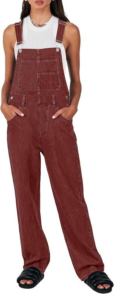 ANRABESS Womens Jean Overalls Loose Fit Adjustable Strap Denim Jumpsuits Rompers Bib Overall 2024... | Amazon (US)