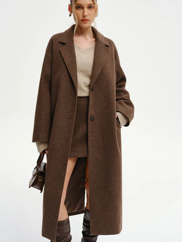Oversized Tweed Long Coat | Commense