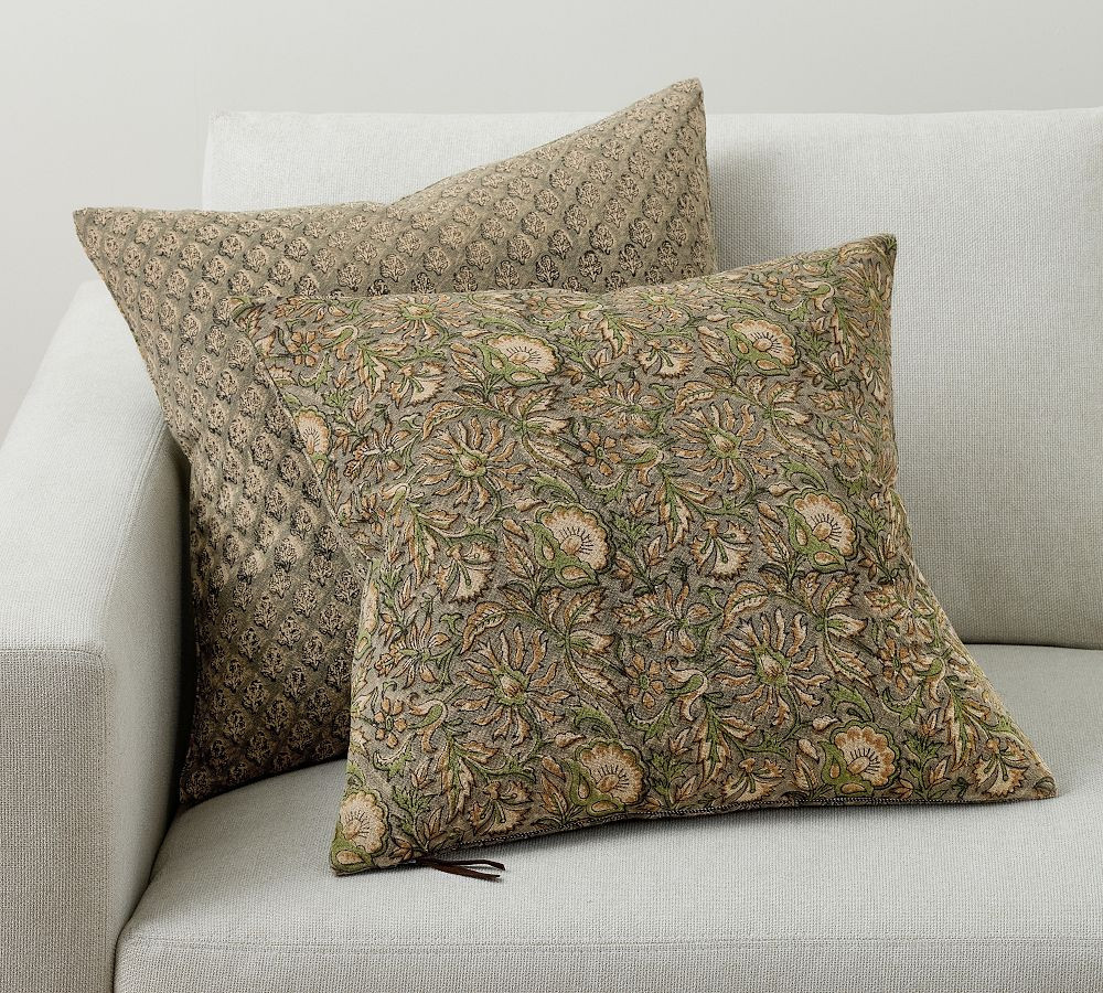 Norvelle Reversible Print Pillow Cover, 20"", Moss Multi | Pottery Barn (US)