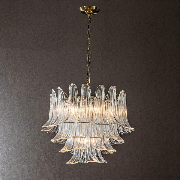 CraftHome Mid-Century Modern Chandelier Clear Art Glass Pendant With Antique Bronze Finish For Li... | Bed Bath & Beyond