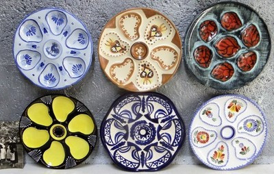 French Breton Quimper Vintage Set of 6 Oyster Plates.Gift Quality. | eBay | eBay US