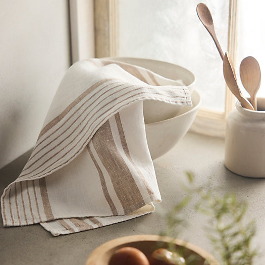 Lithuanian Linen Dish Towel, Market Stripe | Terrain