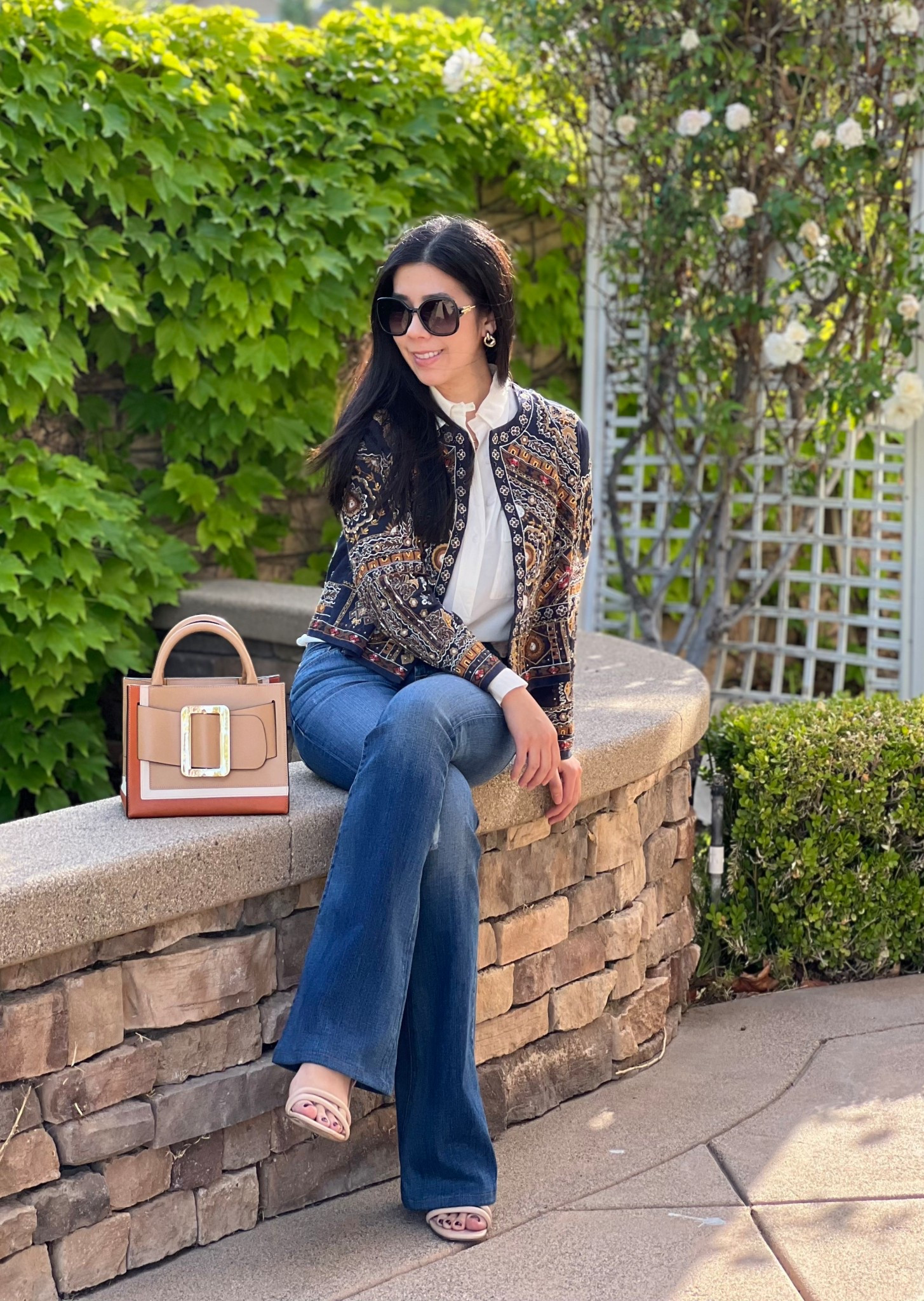 I’ve come to really embrace denim. I never wore denim jeans when I was younger. I only started incorporating them into my outfits as an undergrad. I briefly paused through grad school but picked it up during my last year when the pandemic hit. It was all about finding the right fit and style for my body. I love these light wash mid-rise flare jeans that make a casual look appear a little more elevated. #casualstyle #jeansstyle #denimlook #beadedjacket 

#LTKSummerEdit #LTKPetite #LTKItBag