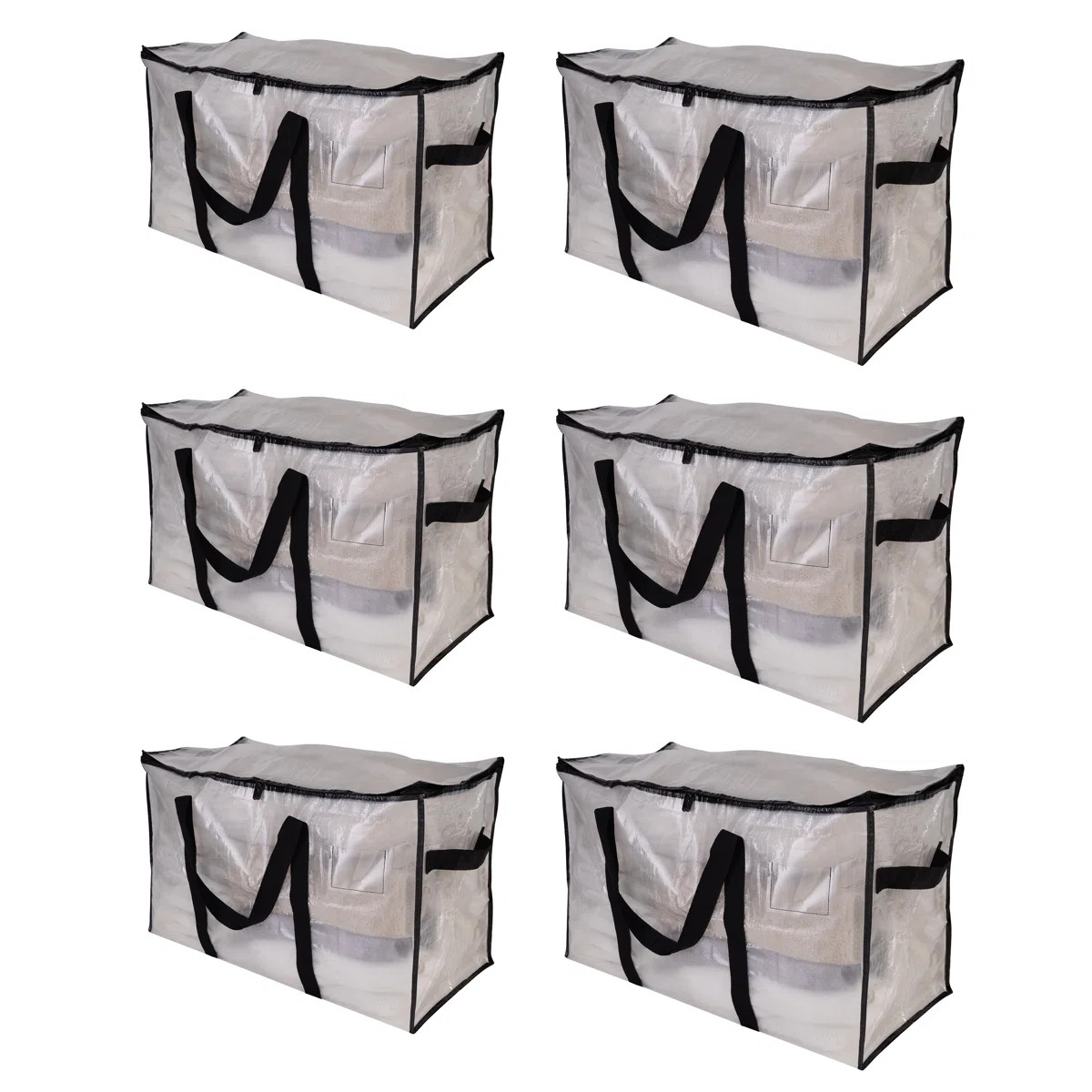 Rebrilliant 6 Pack Foldable Heavy Duty Storage Bags in Clear | Wayfair North America