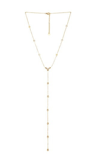 petit moments Stone Drop Lariat in Metallic Gold. | Revolve Clothing (Global)