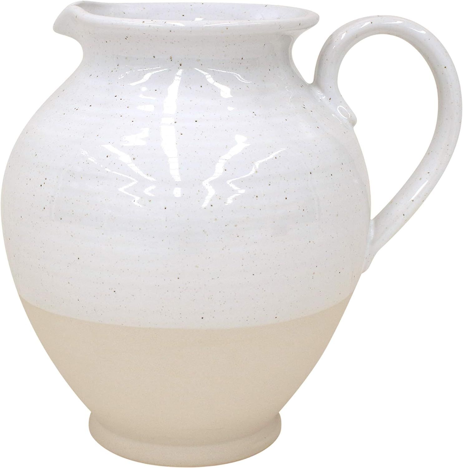 Casafina Fattoria Collection Stoneware Ceramic Large Pitcher 182 oz, White | Amazon (US)