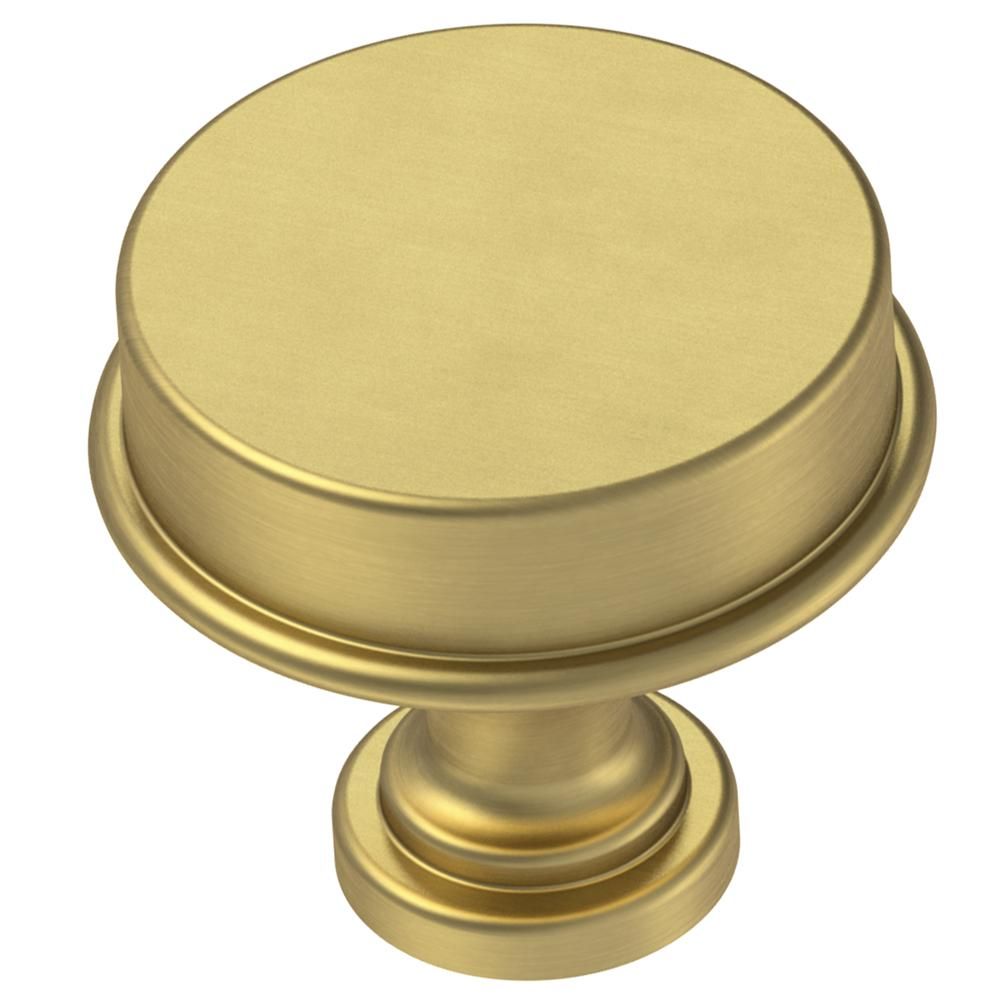 Classic Elegance 1-5/16 in. (33mm) Brushed Brass Round Cabinet Knob | The Home Depot