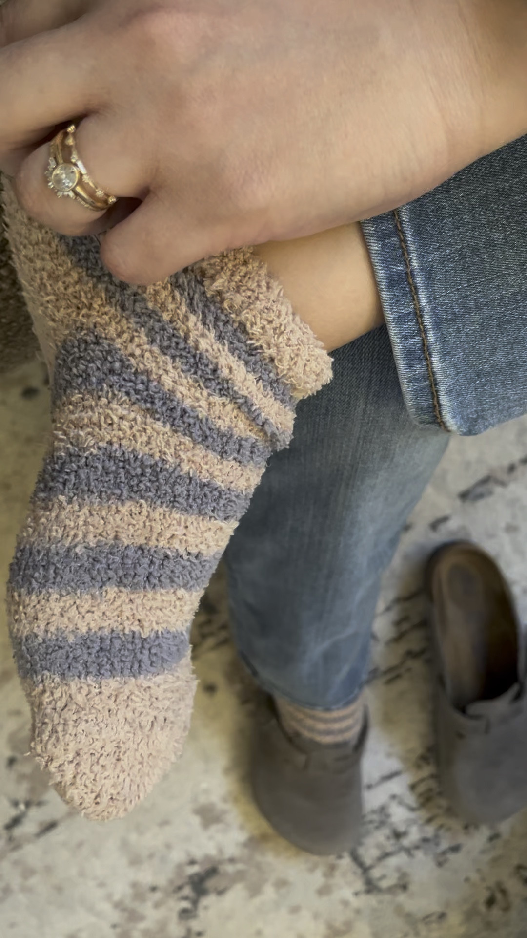 Cold weather cozy!

Kut from the Kloth jeans, Birkenstock Boston clogs oiled leather in the color Iron sz 38, nubby fuzzy striped socks.

#LTKOver40 #LTKShoeCrush #LTKSeasonal