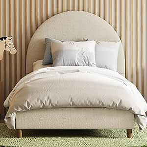 DG Casa Boucle Cloud Bed Frame with Arch Shaped Headboard, Upholstered in Soft Fabric, Platform B... | Amazon (US)