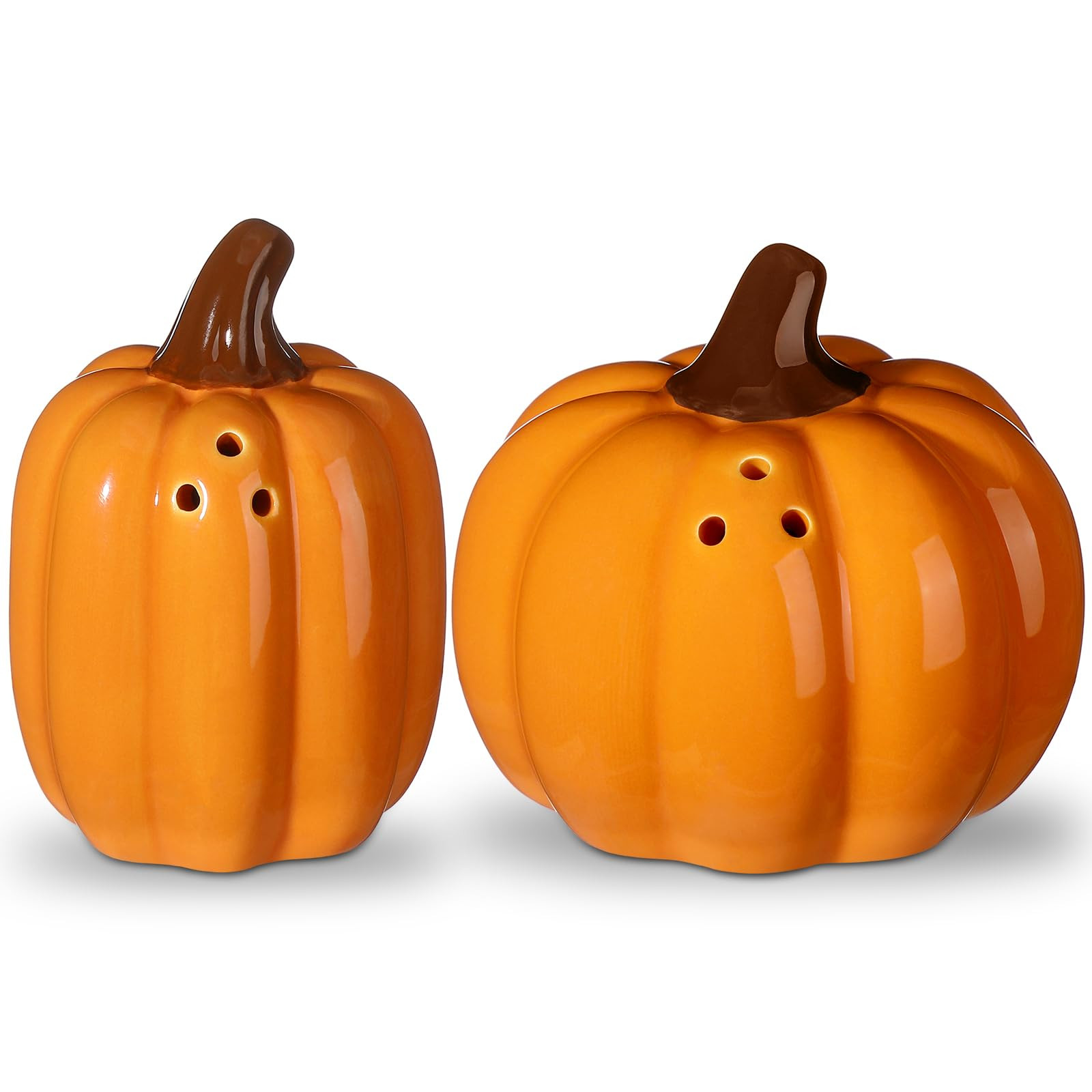 2 Pcs Fall Pumpkin Shaped Salt and Pepper Shakers 3 Inch Ceramic Salt and Pepper Shakers Set for ... | Amazon (US)