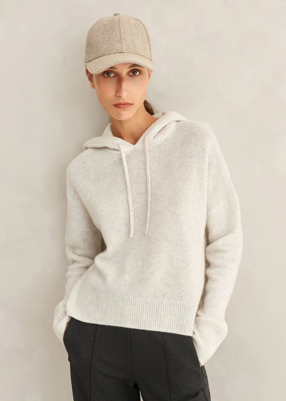 Luxe Cashmere Curved Hem Hoody | ME+EM US