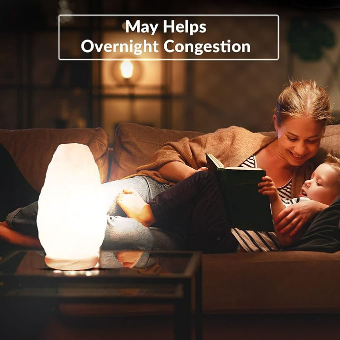 Himalayan Glow White Salt Crystal Lamp, Natural Salt Night Light, Hand Crafted Salt Lamps with Ne... | Amazon (US)