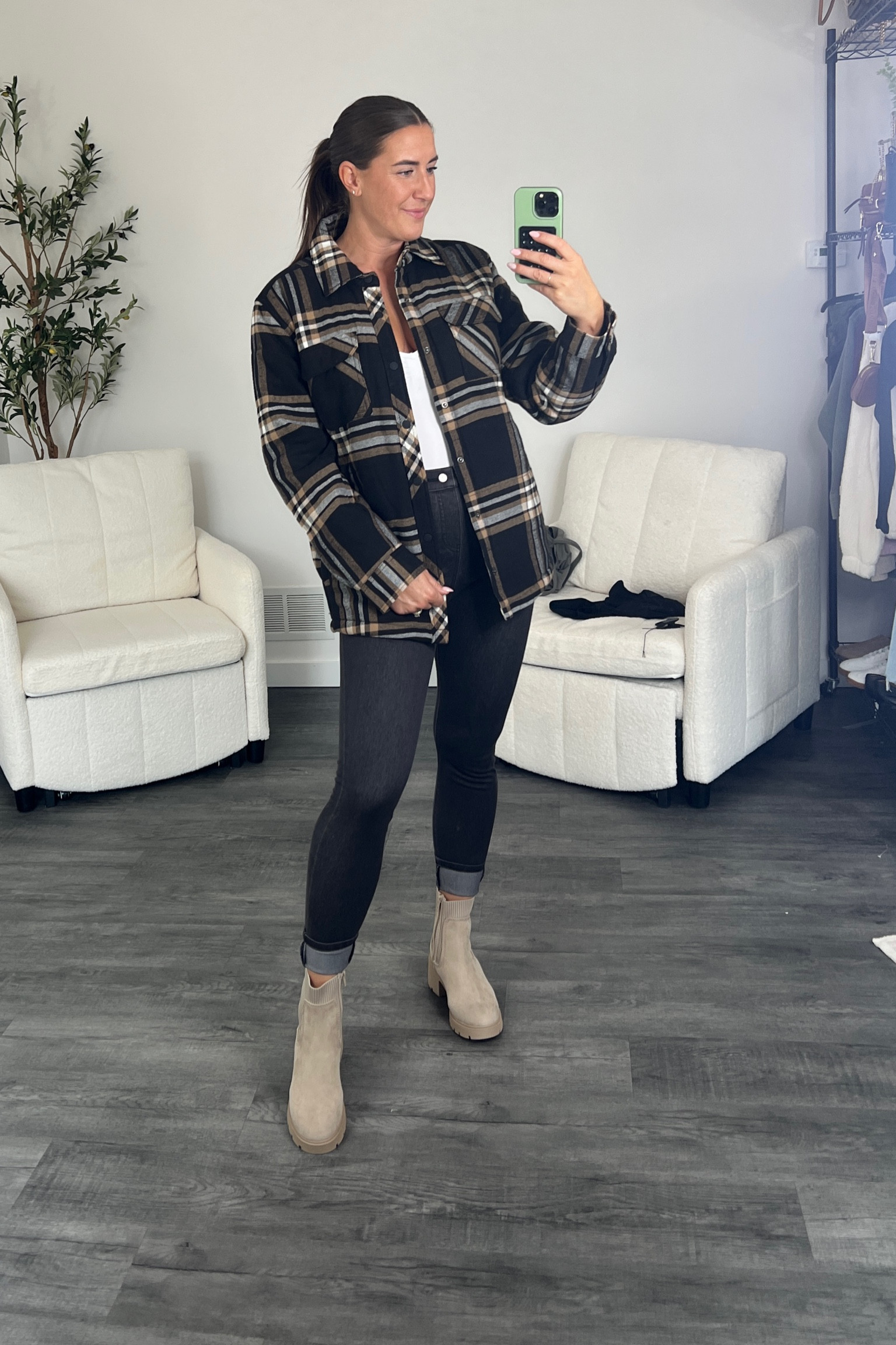 We love a cozy fall outfit! This plaid jacket is the best and it is fleece lined 🙌🏼😍 it is men’s, but still wearing a small. 

#LTKStyleTip #LTKSeasonal #LTKFindsUnder50