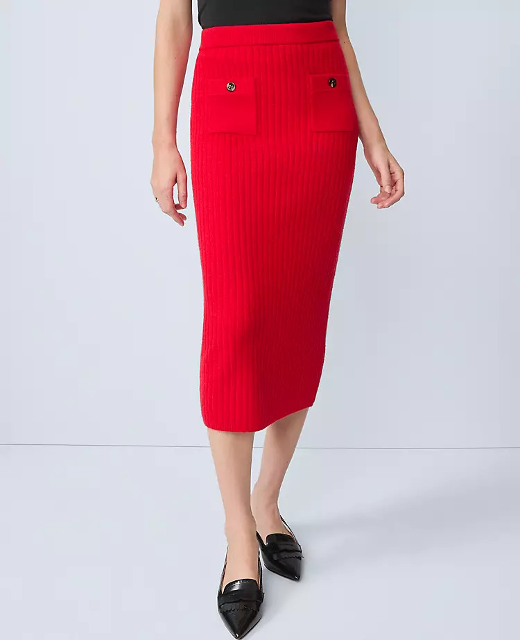 Ribbed Sweater Skirt | Ann Taylor