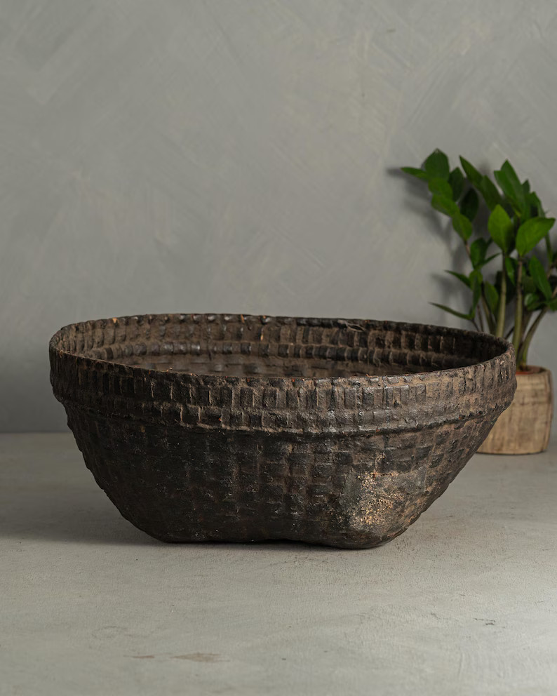 Vintage Black Gathering Market Basket (Free Shipping) | Etsy (US)