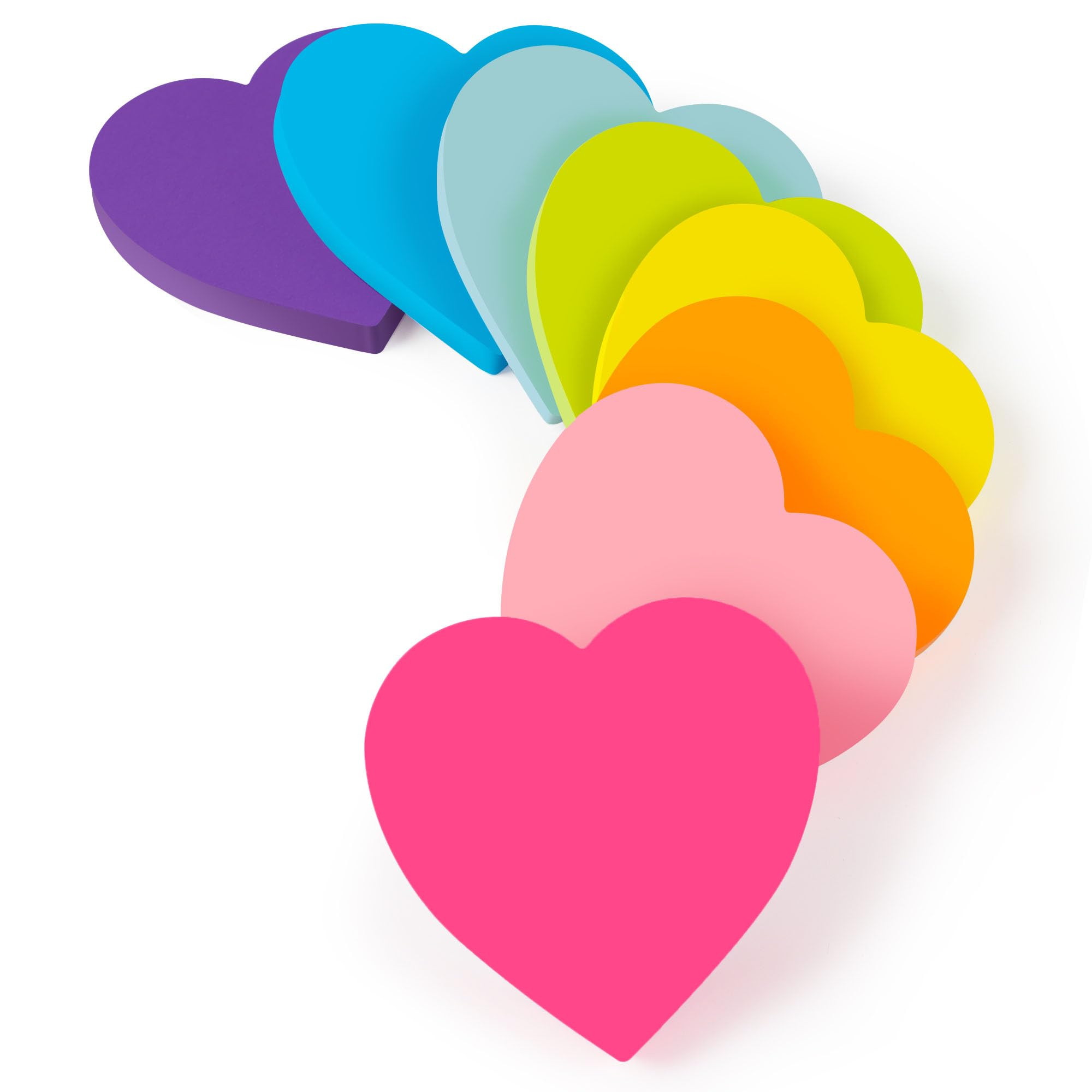 Heart Sticky Notes 3x3 in, 8 Pads, Super Cute Bright Color Strong Adhesive Post, Clean Removal, 8... | Amazon (US)