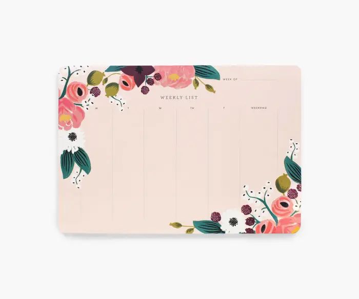 Pink Floral Weekly Desk Pad | Rifle Paper Co.