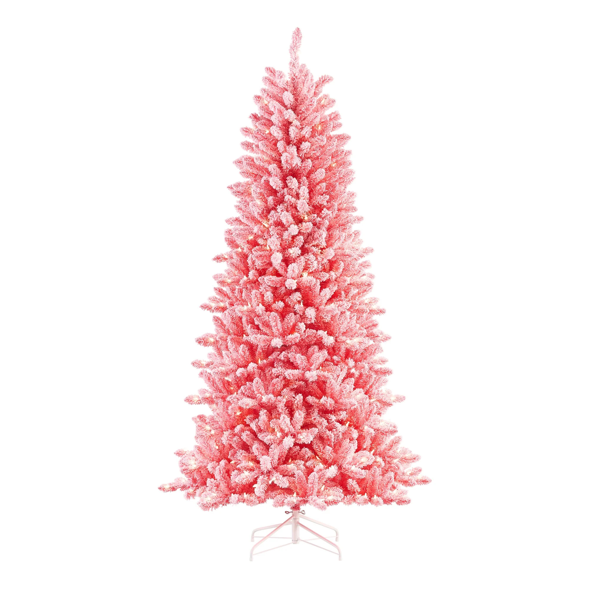 Holiday Time Prelit LED 350 Clear Lights Snowy Pink Fir Artificial Christmas Tree, 7.5' | Walmart (US)