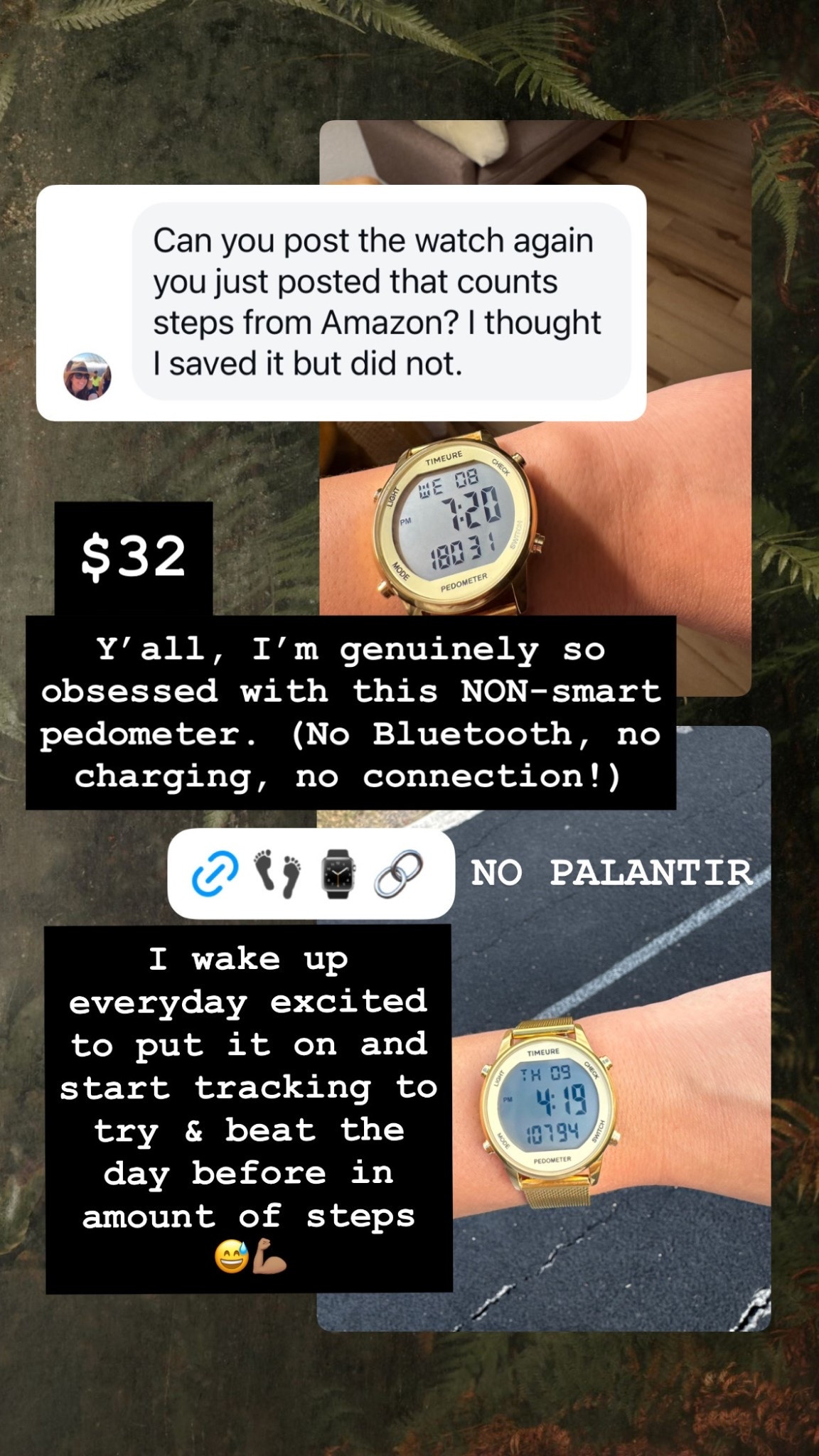 NON-smart Watch track steps pedometer no Bluetooth , no connection or charging! Gold pedometer watch for women  

#LTKActive #LTKfitnessgoals #LTKmomlife