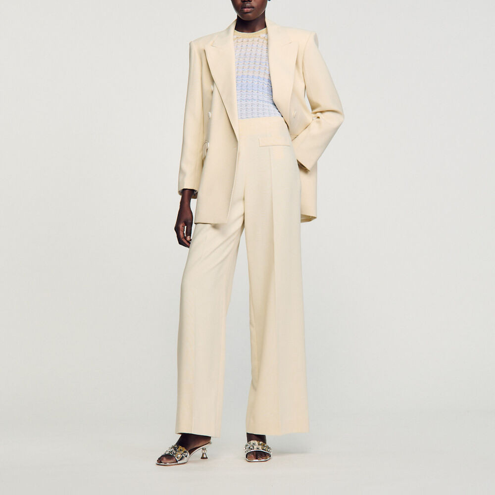 Wide-leg trousers with darts | Sandro US | Sandro-Paris US
