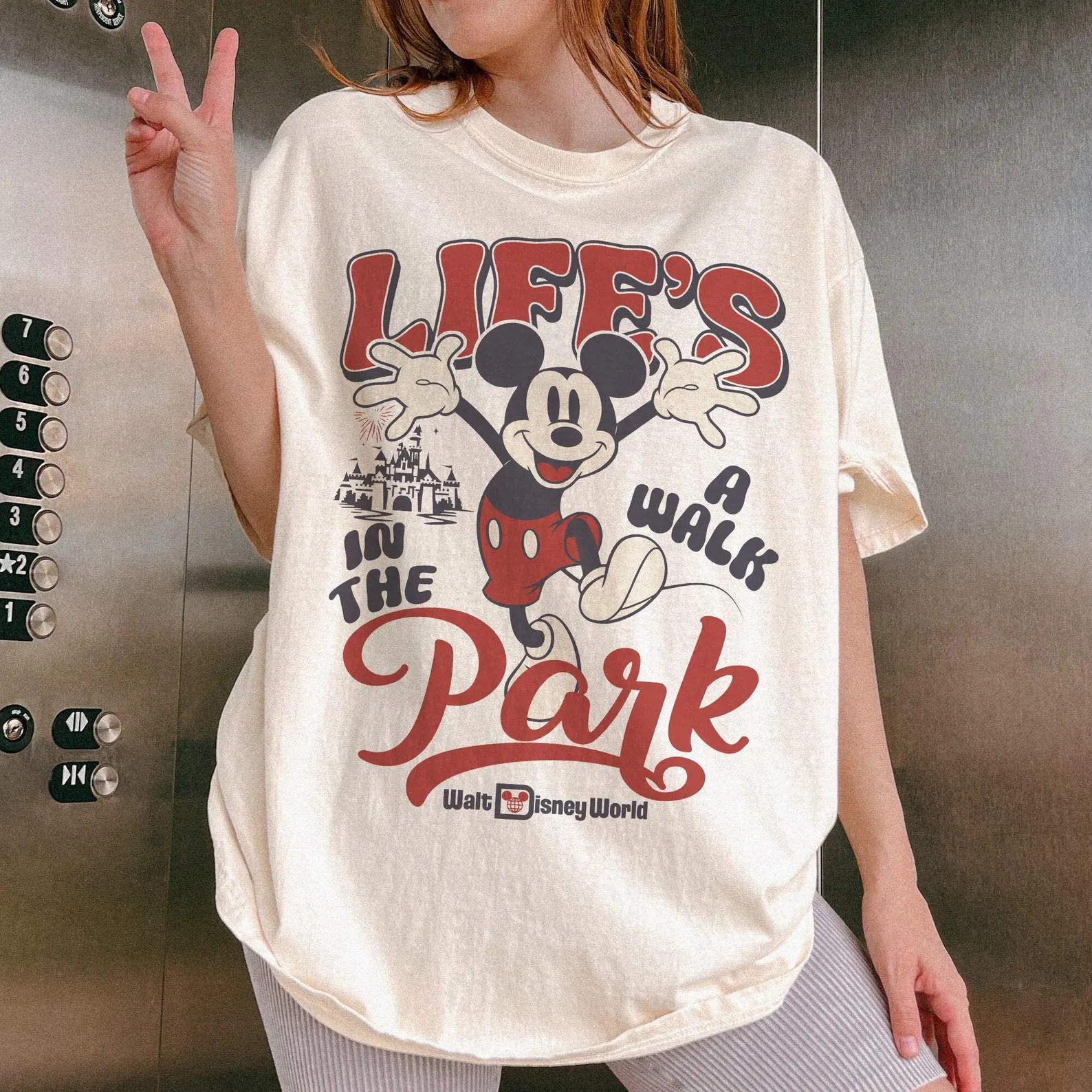 Retro Comfort Colors Disney Mickey Mouse Life's A Walk In The Park Shirt, Disney Walt Disney Worl... | Etsy (Global)