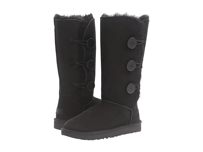 UGG Bailey Button Triplet II (Black) Women's Boots | Zappos