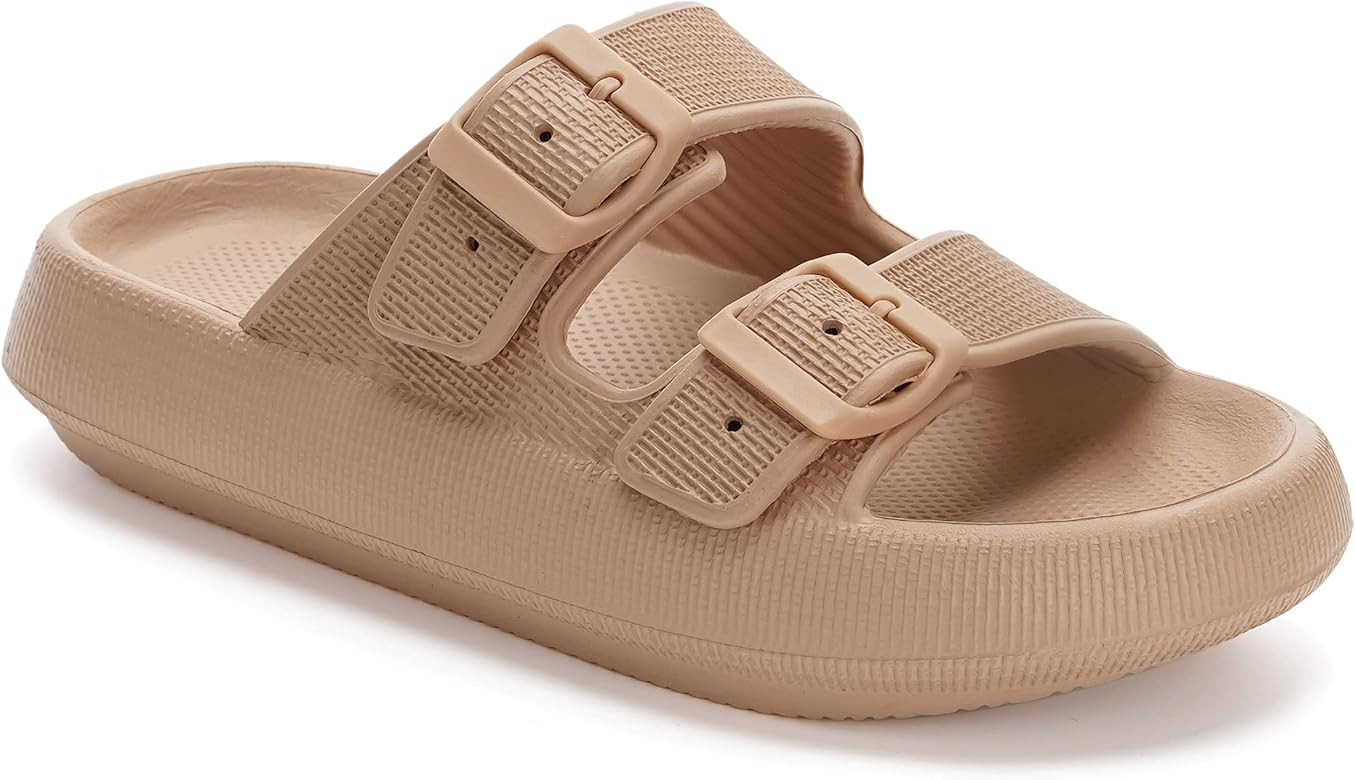 Amazon.com | WHITIN Cloud Slides for Women Men Thick Sole Cushioned Pillow Slippers Waterproof Co... | Amazon (US)