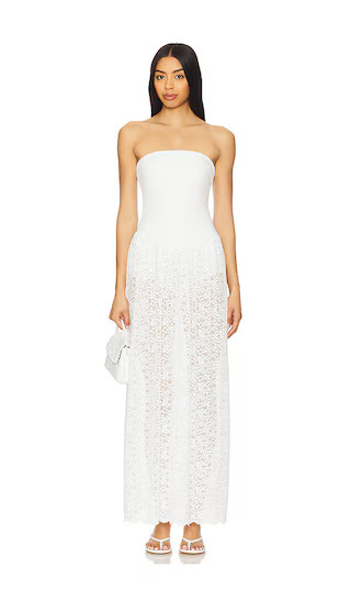 x REVOLVE Diana Drop Waist Dress in White Lovely Lace | Revolve Clothing (Global)