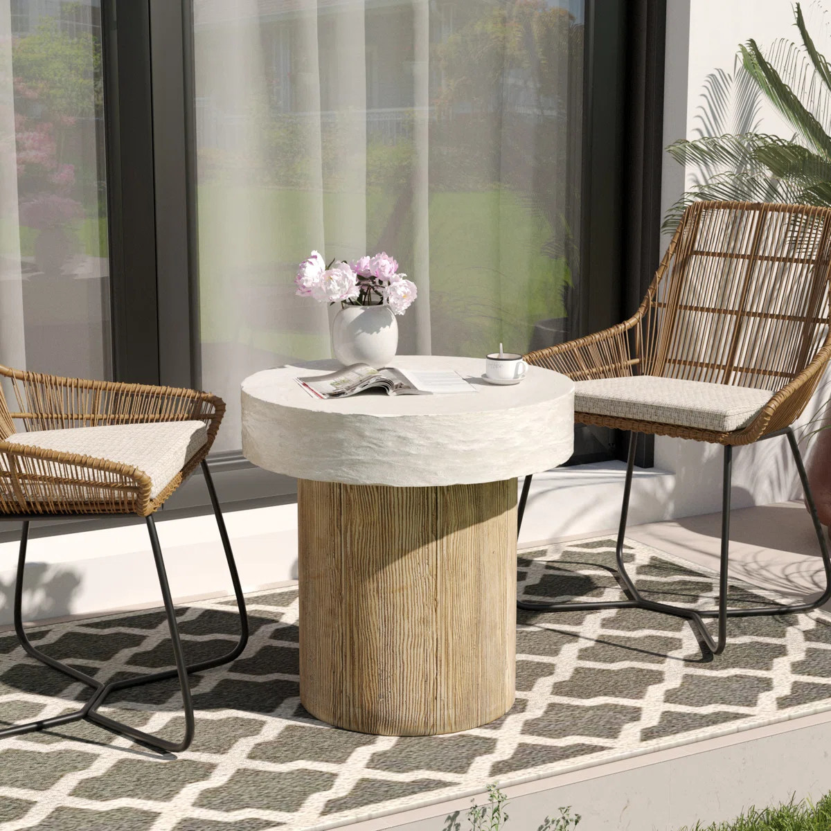 Chariese 19.7'' Outdoor Concrete Side Table | Wayfair North America