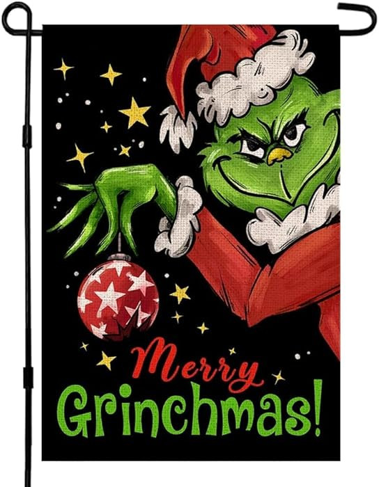 Christmas Garden Flag 12x18 Double Sided Burlap, Winter Yard Flag for Outside, Xmas Outdoor Porch... | Amazon (US)