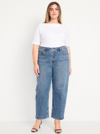 High-Waisted Barrel Ankle Jeans | Old Navy (US)