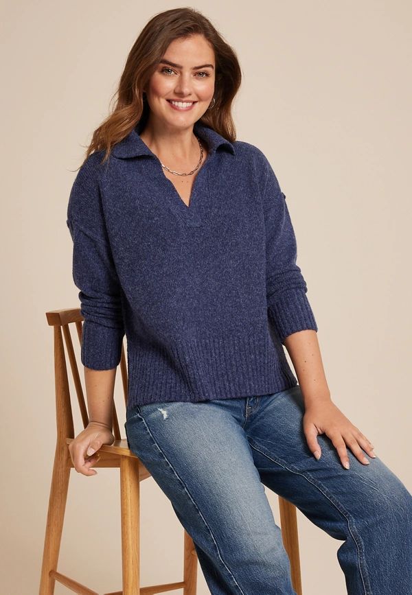 Cozier Than Cashmere Collared Sweater | Maurices