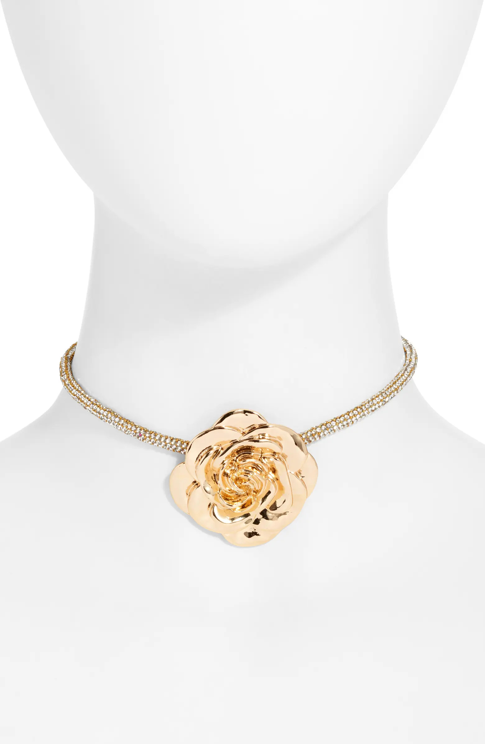 Open Edit Rosette Pavé Crystal Choker Necklace | Nordstrom | Nordstrom