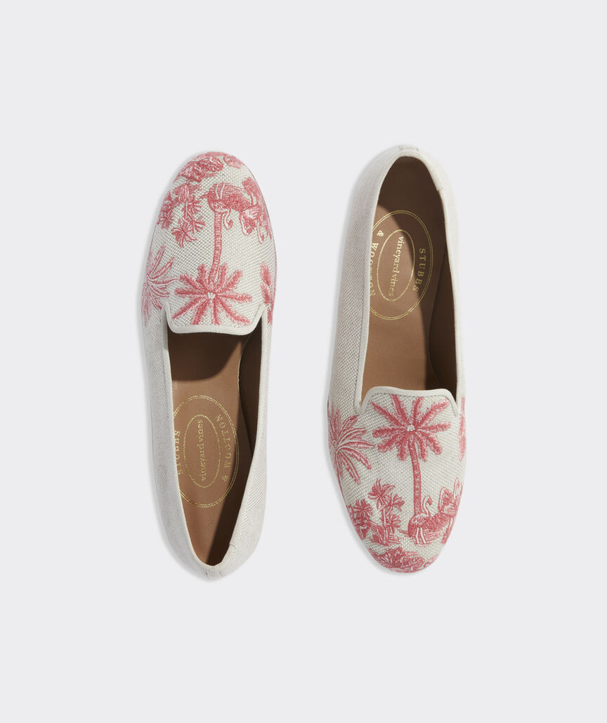 Women's Stubbs & Wootton Embroidered Toile Slippers | vineyard vines