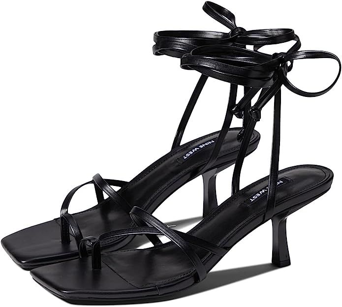 Amazon.com | Nine West Women's PINA3 Heeled Sandal, Black, 7 | Heeled Sandals | Amazon (US)