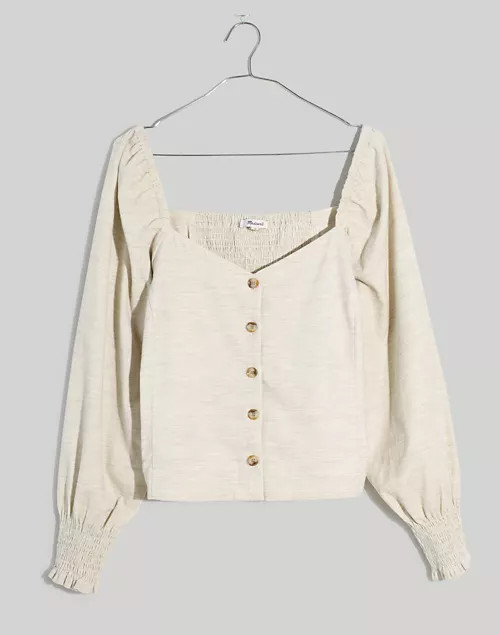Corduroy Sweetheart Smocked-Back Top | Madewell
