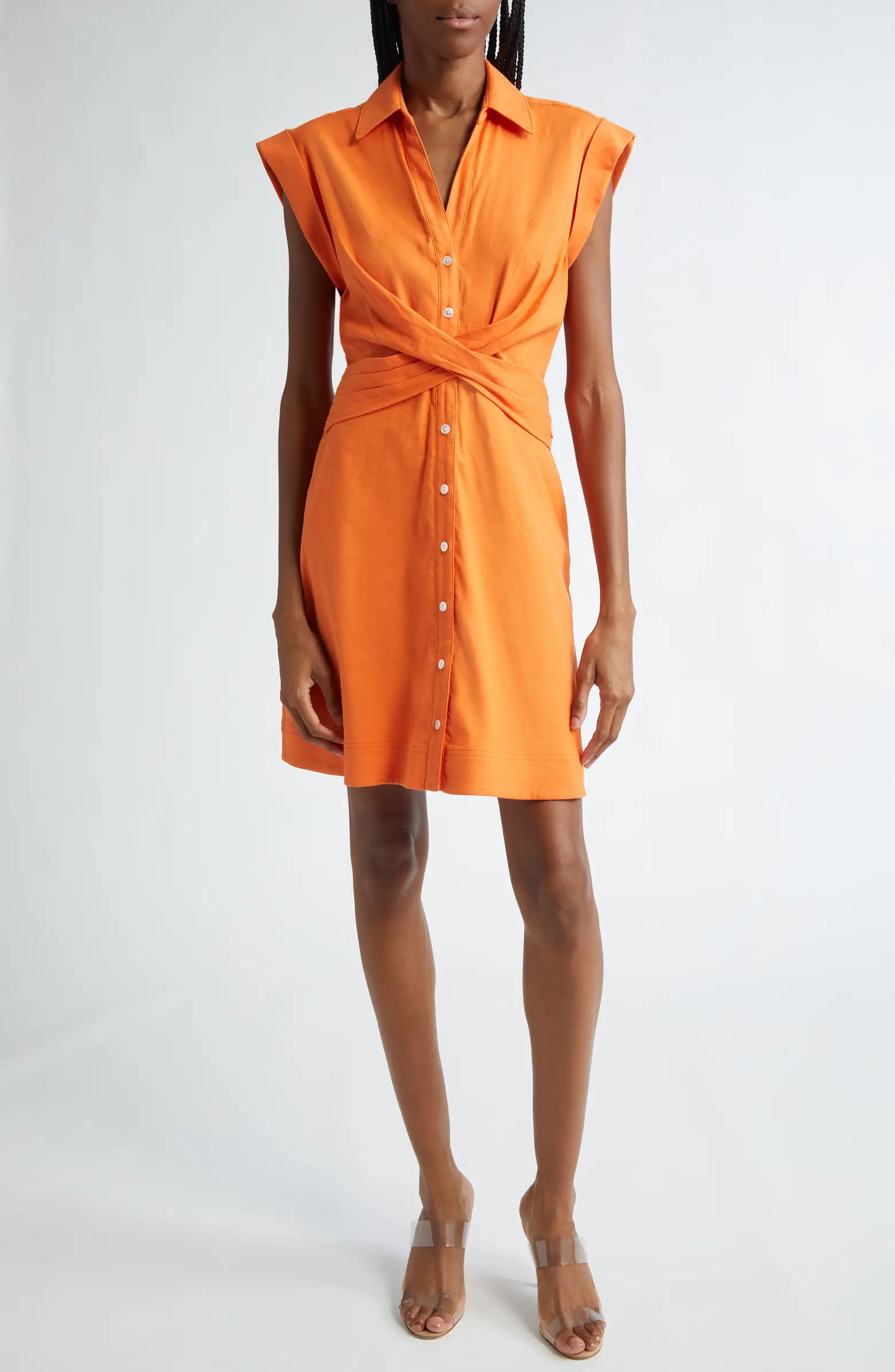 Veronica Beard Nagano Linen Blend Mini Shirtdress | Nordstrom | Nordstrom