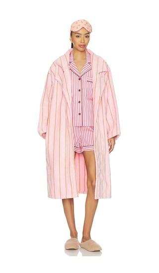 Hommey Pinstripe Robes in Pink. - size S/M | Revolve Clothing (Global)