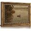 Vintage Carved Gold Frame Canvas Wall Art 3D Textured Fall Fores Lake Trees Relief Painting Pictu... | Amazon (US)