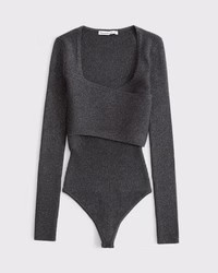 Long-Sleeve LuxeLoft Wrap Bodysuit | Abercrombie & Fitch (UK)
