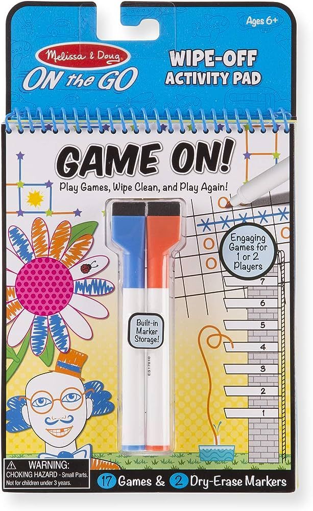 Melissa & Doug On the Go Game On! Reusable Games Wipe-Off Activity Pad Reusable Travel Toy with 2... | Amazon (US)