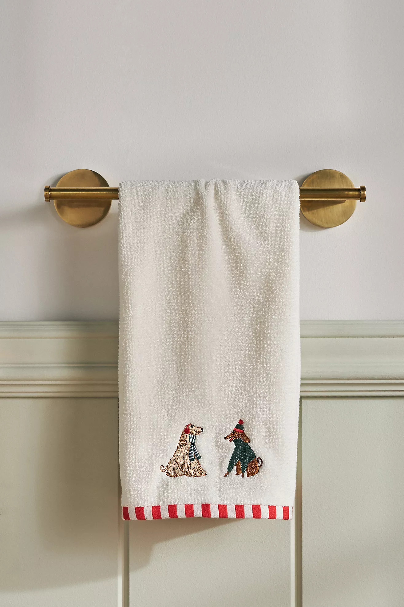 Holiday Icon Embroidered Cotton Hand Towel | Anthropologie (US)