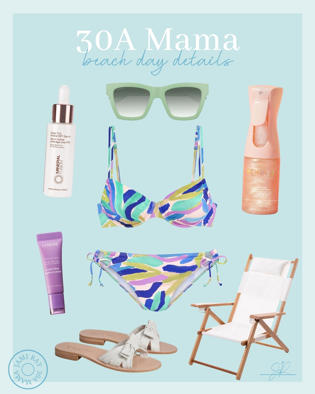 30A Mama beach day details - swimsuit, kopari SPF, lineage lip gloss, mineral tinted serum and my favorite beach chair 

 #LTKSeasonal #LTKSwim #LTKTravel