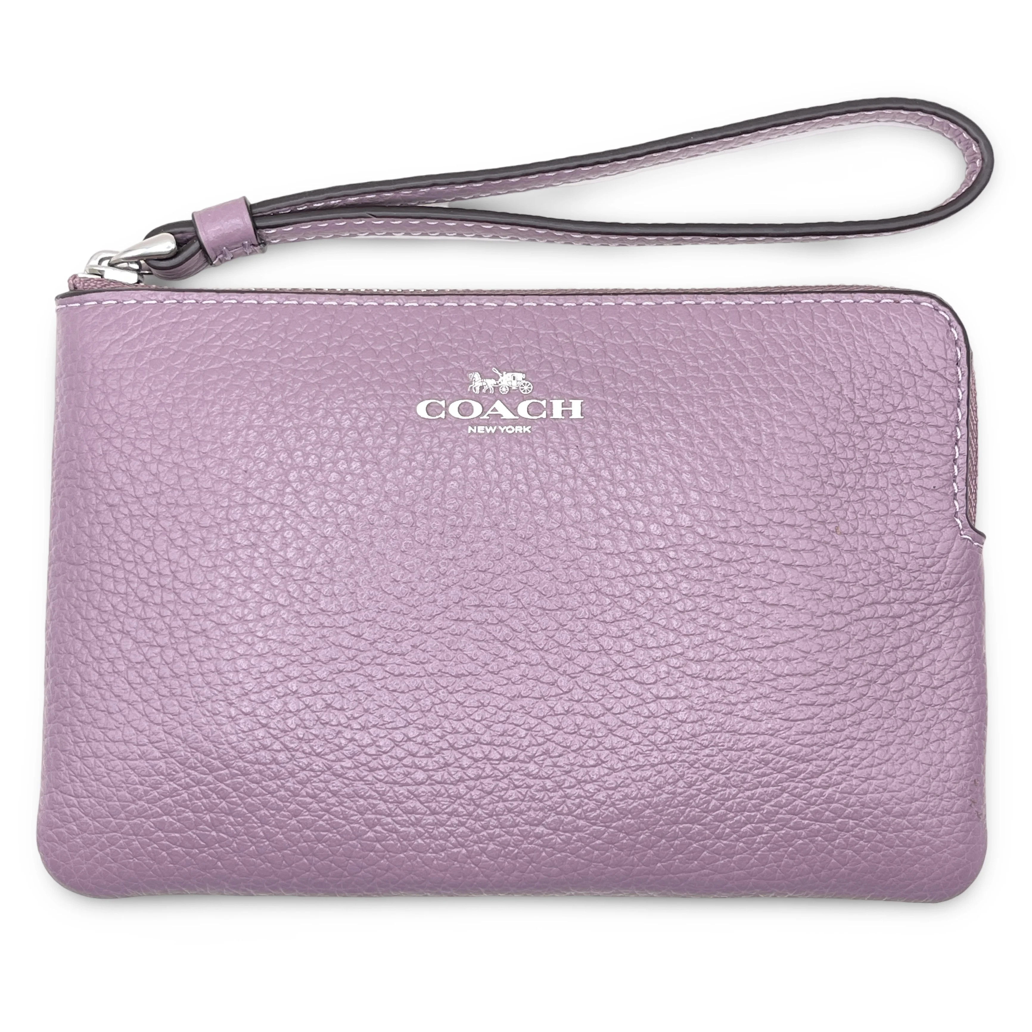Coach Women's Small Corner Zip Wristlet in Pebbled Leather (Jasmine) | Walmart (US)