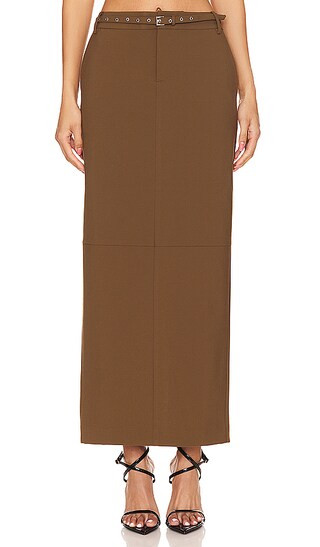 Jordana Maxi Skirt in Muted Olive | Revolve Clothing (Global)