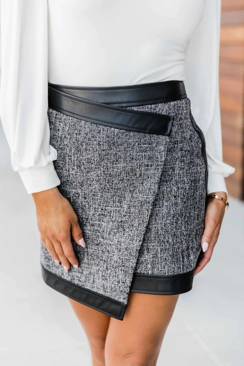 Waiting For Love Grey Skirt CLEARANCE | The Pink Lily Boutique