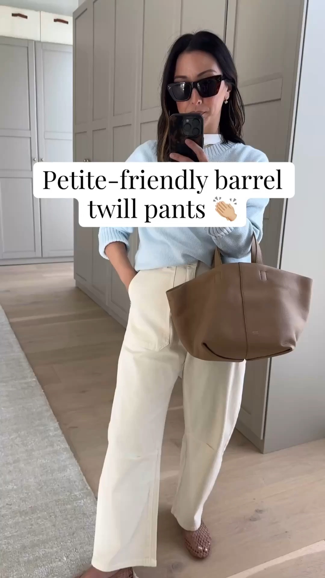 DL1961 Billie twill barrel pants - the perfect length and fit for petites! I took my true size and they fit perfectly after a wash and dry. 

Everlane tee medium
Everlane sweater xs
Dl1961 Billie Barrels 25
Marc Fisher flats 5 - run big 
Mansur Gavriel bag - old, linked similar color 
Celine sunglasses 
Electric Picks necklace 
Electric Picks earrings

summer outfits, petite style

#LTKootd #LTKmomlife #LTKPetite