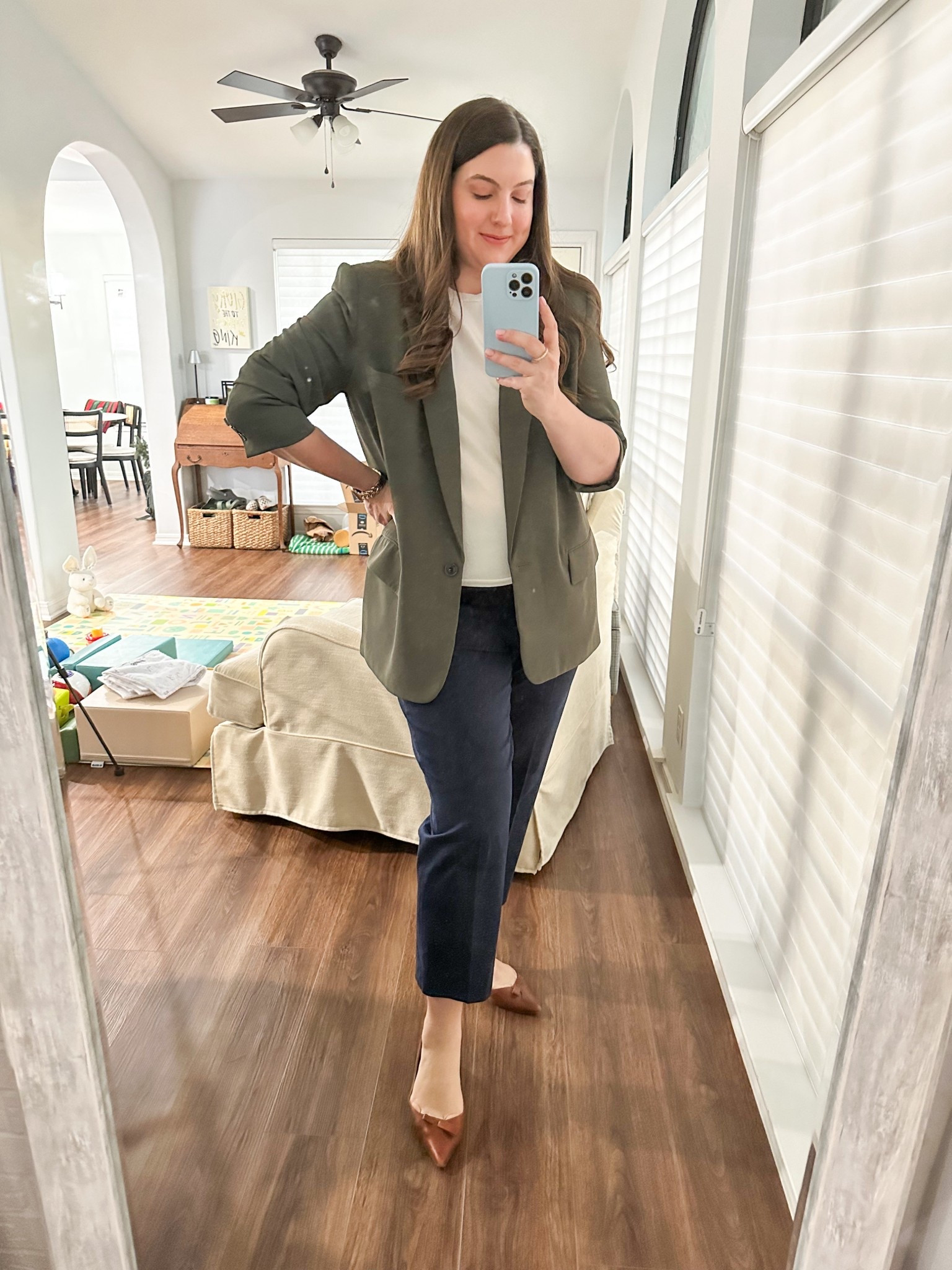 Workwear #ootd 1/6/25 

This crepe blazer and soft sweater tee are 50% off! 

Womens business professional workwear and business casual workwear and office outfits midsize outfit midsize style 

#LTKootd #LTKMidsize #LTKWorkwear